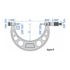 Insize Imperial Outside Micrometer 16-20" Range Series 3206-20 - Twin Eagle Imports