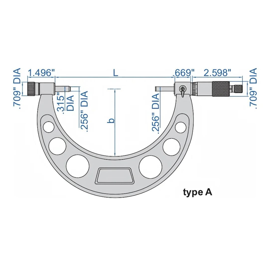 Insize Imperial Outside Micrometer 28-32" Range Series 3206-32 - Twin Eagle Imports