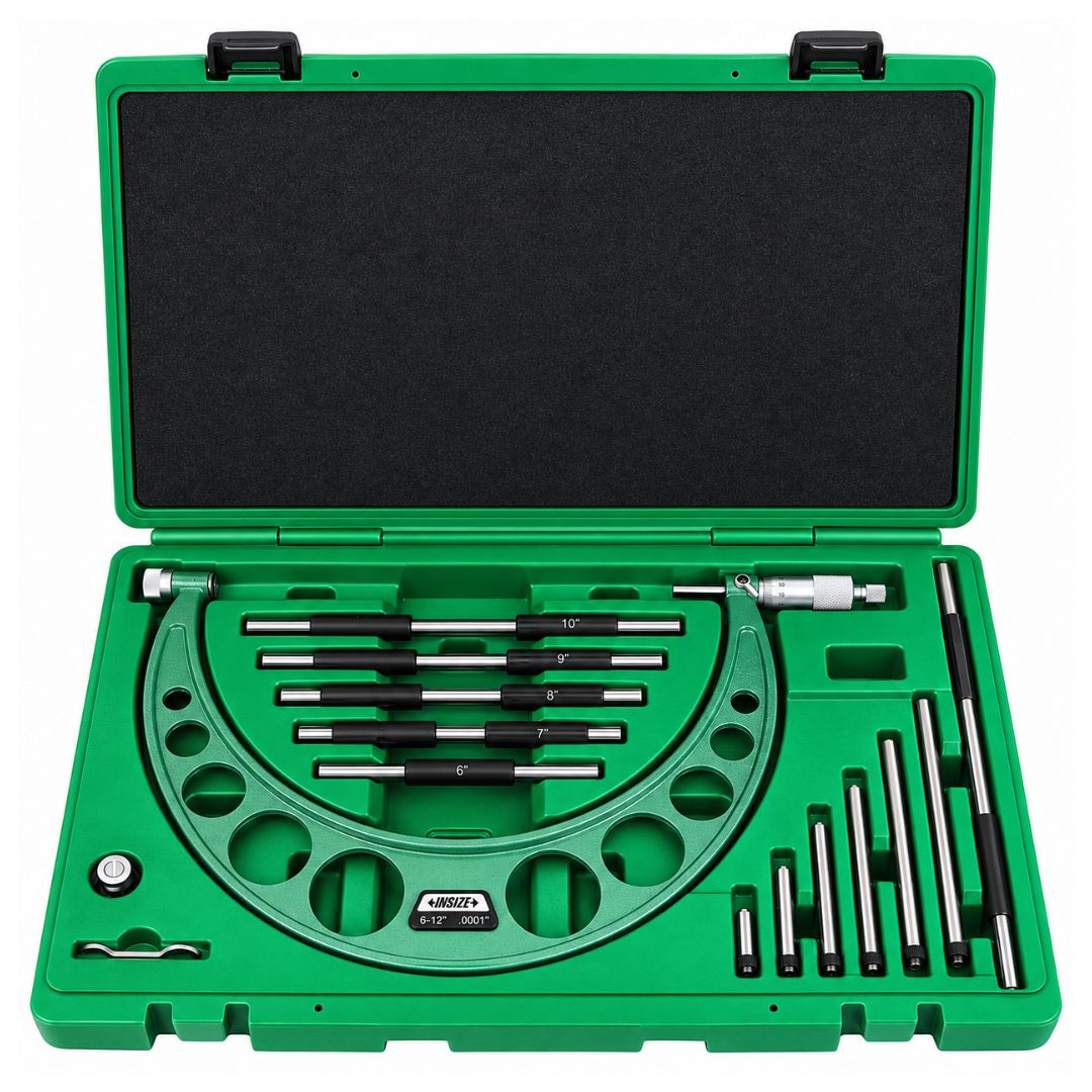 Insize Imperial Outside Micrometer 6-12" Range Series 3206-12 - Twin Eagle Imports