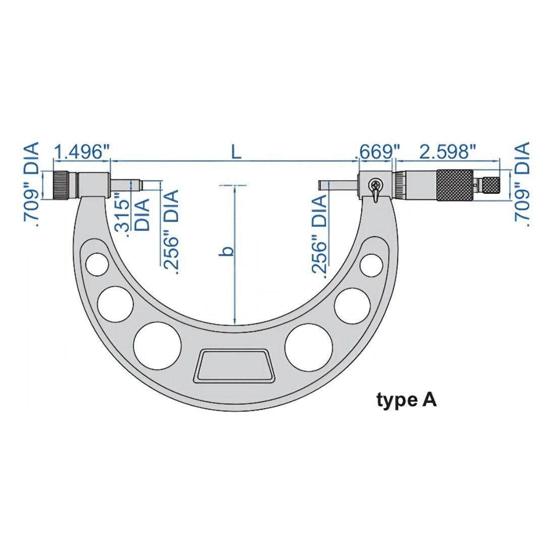 Insize Imperial Outside Micrometer 6-12" Range Series 3206-12 - Twin Eagle Imports
