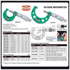 Insize Imperial Outside Micrometer 8-9" Range Series 3203-9A - Twin Eagle Imports