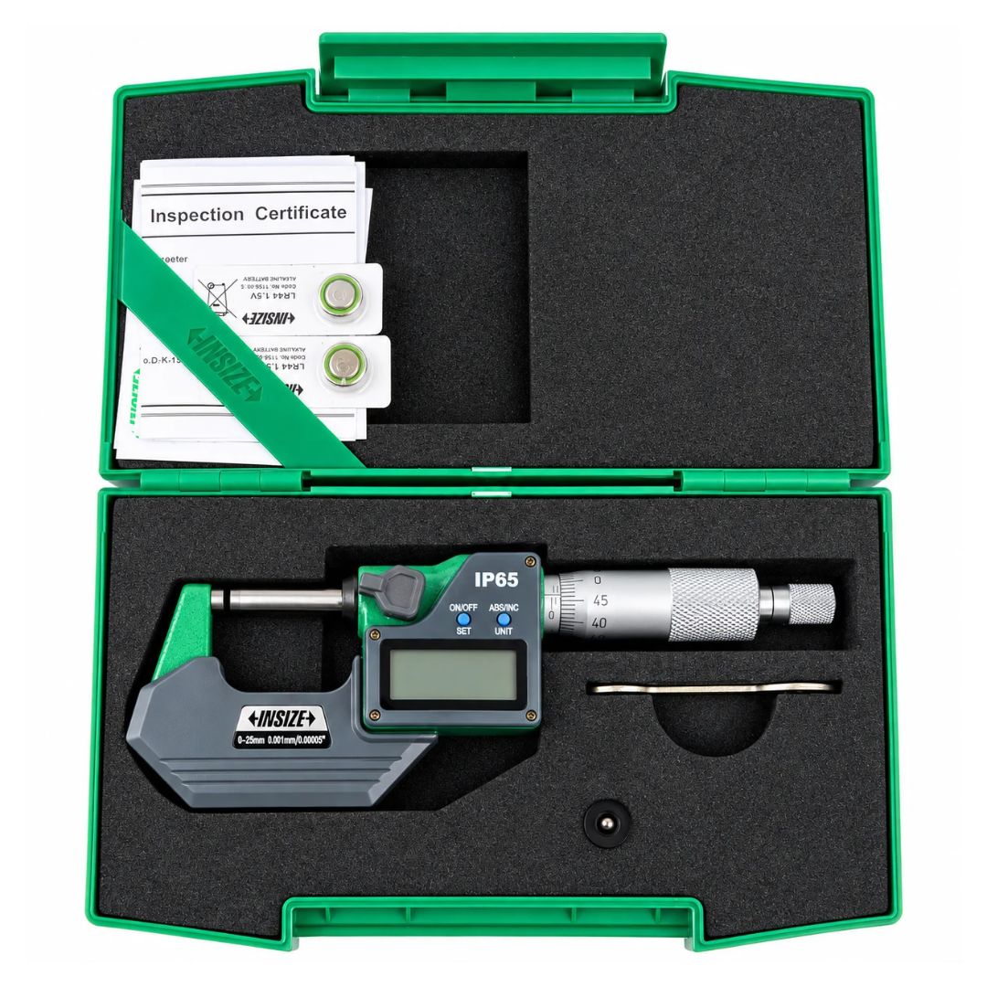 Insize IP65 Digital Outside Micrometer 0-25mm / 0-1" Range Series 3108-25A - Twin Eagle Imports
