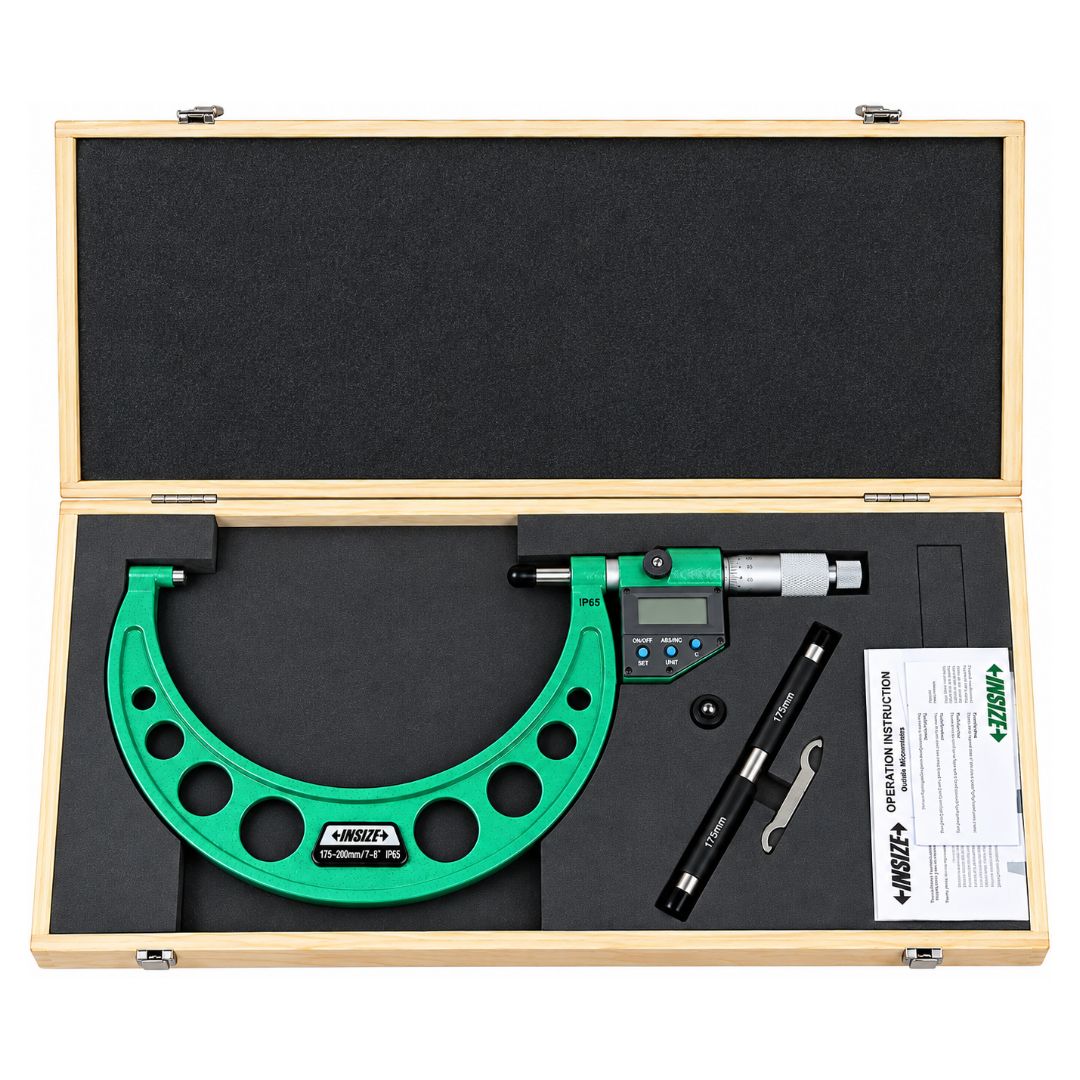 Insize IP65 Digital Outside Micrometer 175-200mm / 7-8 Range Series 3101-200A - Twin Eagle Imports