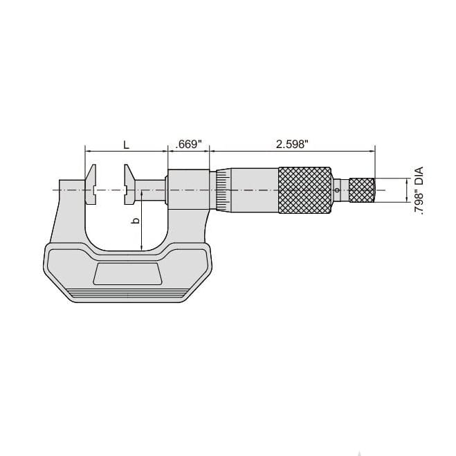 Insize Jaw Type Micrometer 1-2" Range Series 3283-2 - Twin Eagle Imports