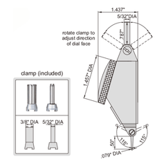 Insize Large Range Dial Test Indicator 0-0.06" x 0.0005" Range Series 2386-006A - Twin Eagle Imports