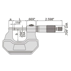 Insize Left Hand/Right Hand Outside Micrometer 0-1" Range Series 3236-1B - Twin Eagle Imports