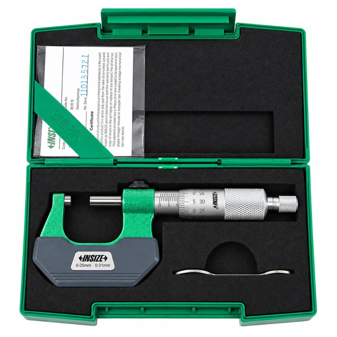 Insize Left Hand/Right Hand Outside Micrometer 0-25mm Range Series 3236-25B - Twin Eagle Imports