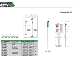 Insize Long Handle 1480mm × 14.5mm Series 7351-EX13 - Twin Eagle Imports