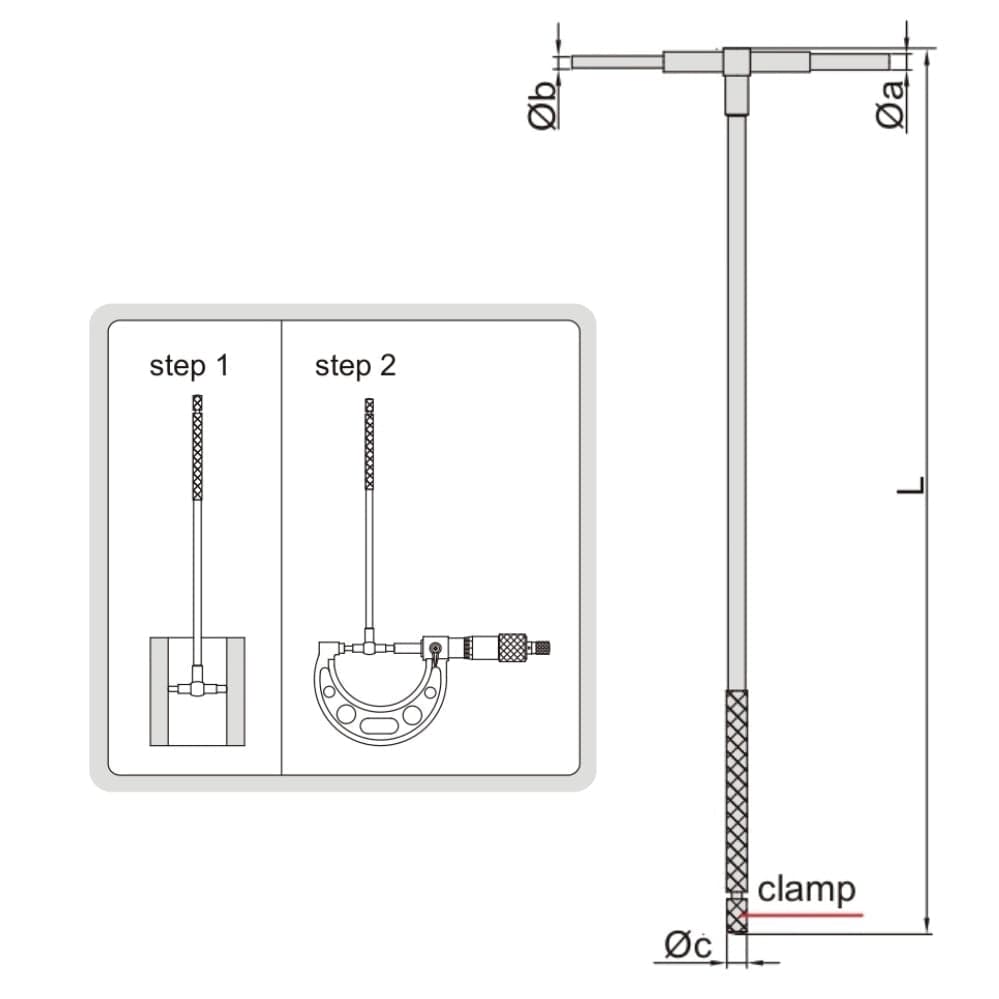 Insize Long Handle Telescopic Gauge 19-32mm Range Series 4209-3 - Twin Eagle Imports