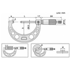 Insize Long Spindle Outside Micrometer 50-75mm Range Series 3209-75 - Twin Eagle Imports