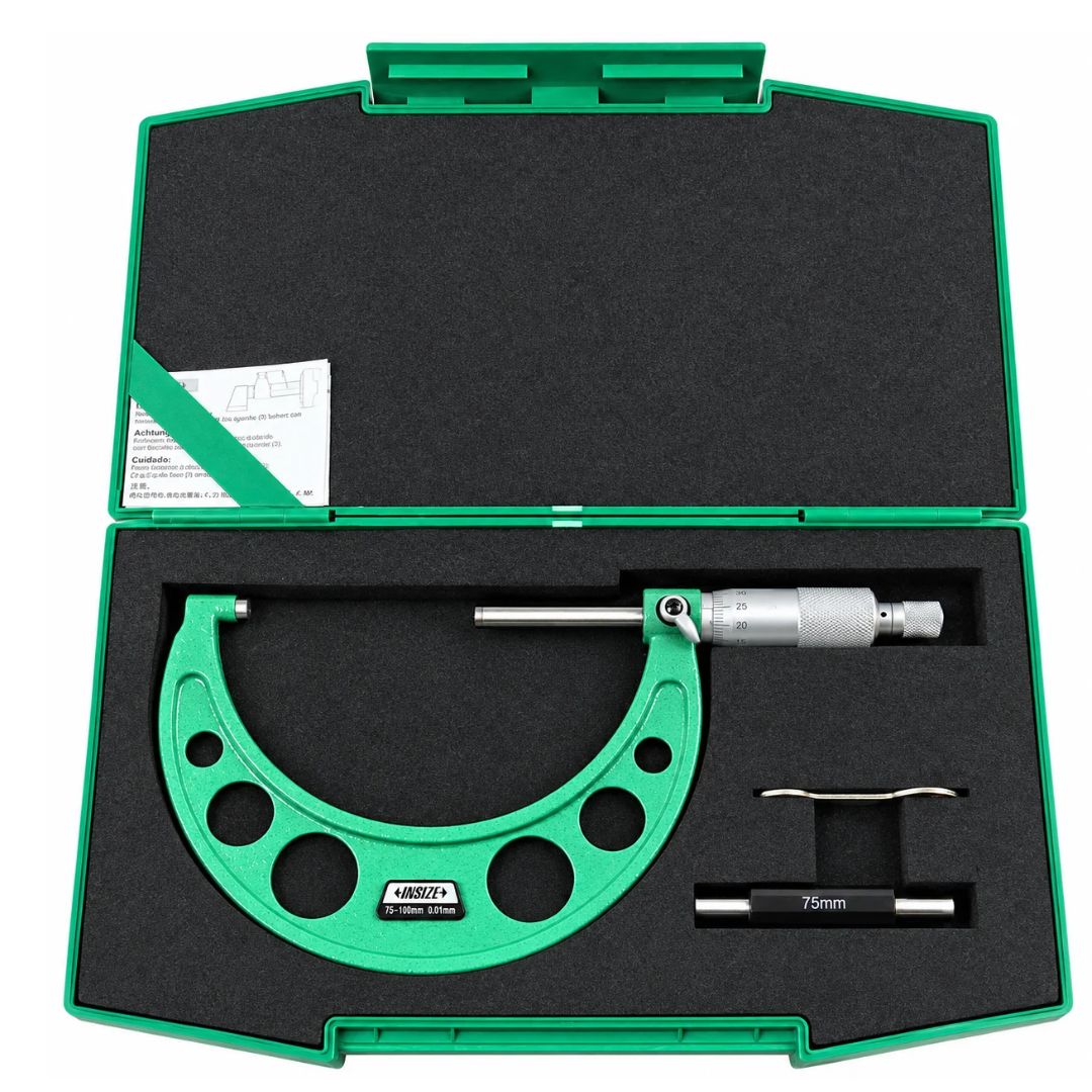 Insize Long Spindle Outside Micrometer 75-100mm Range Series 3209-100 - Twin Eagle Imports