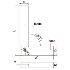 Insize Machinist 90° Square Range 200x130mm Series 4707-200 - Twin Eagle Imports