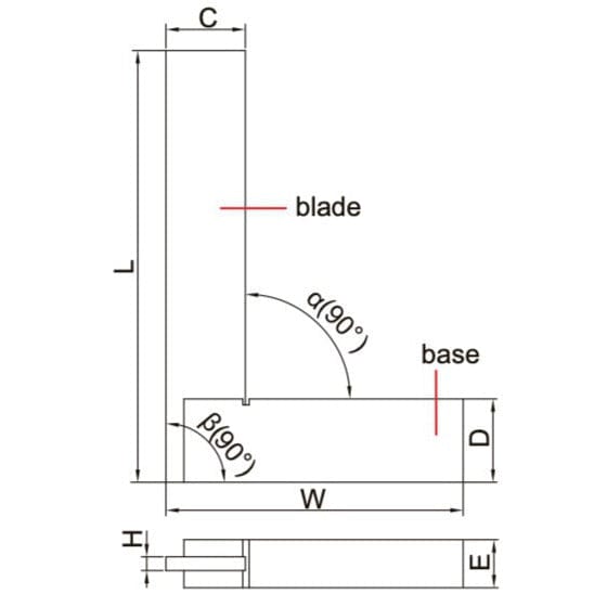 Insize Machinist 90° Square Range 50x40mm Series 4707-50 - Twin Eagle Imports