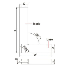 Insize Machinist 90° Square Range 75x50mm Series 4707-75 - Twin Eagle Imports