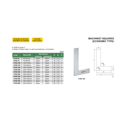 Insize Machinist Square 200×130mm Series 4796-200 - Twin Eagle Imports