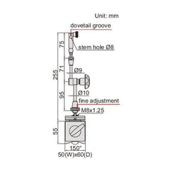 Insize Magnetic Stand w/ Two Fine Adjustments Series 6272-80 - Twin Eagle Imports