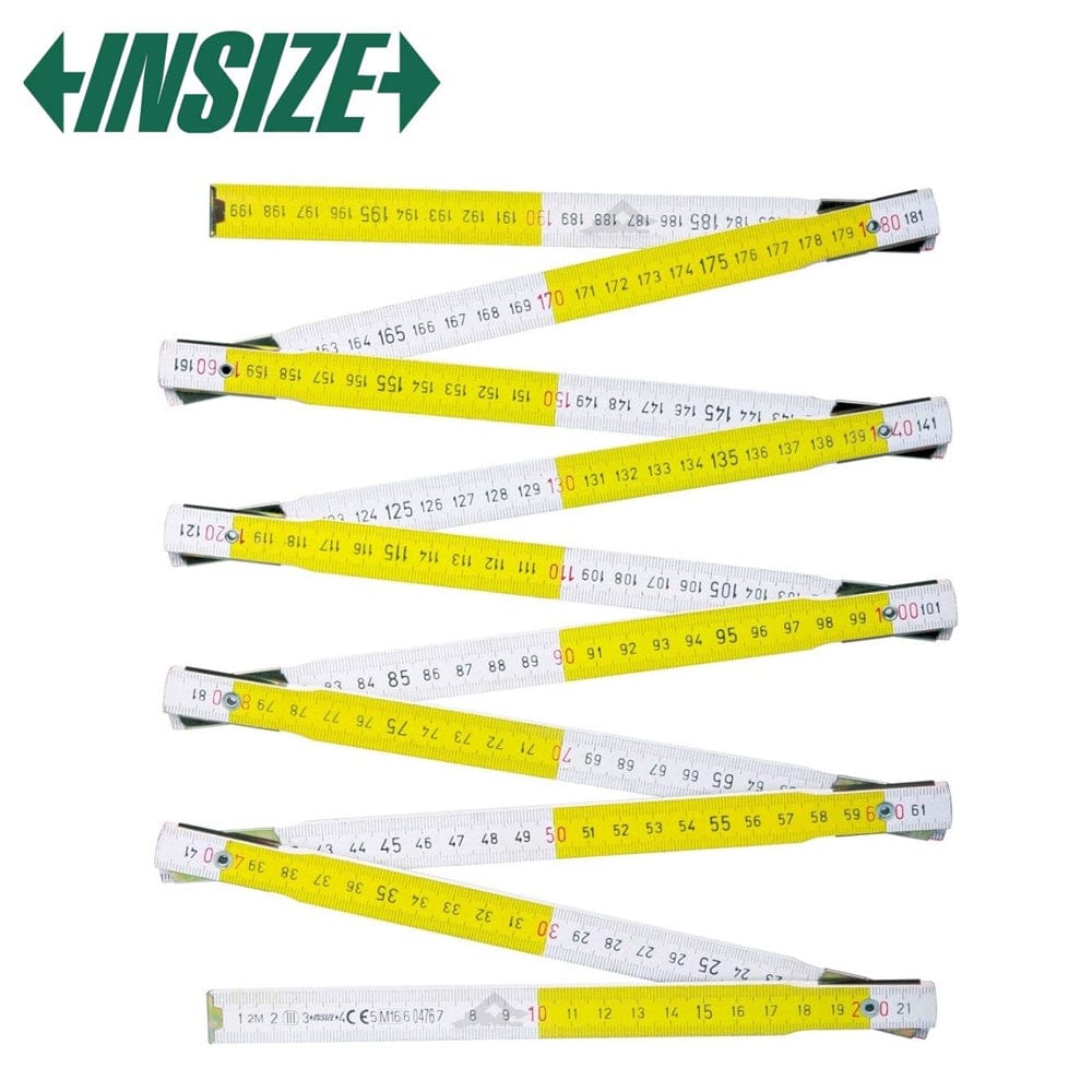INSIZE MEASURING EQUIPMENT Insize 2m Wooden Folding Rule – 7124-210