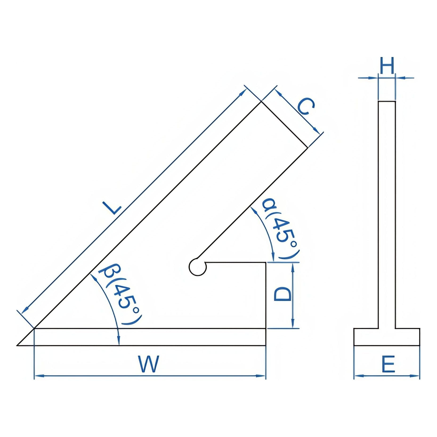 INSIZE Measuring Equipment Insize 45° Square 150x100mm Range Series 4747-150