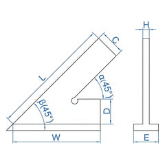 INSIZE Measuring Equipment Insize 45° Square 150x100mm Range Series 4747-150