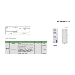 INSIZE MEASURING EQUIPMENT Insize 4853-1 Sheet Metal Thickness Gauge