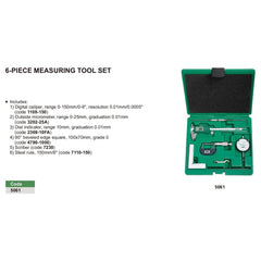 INSIZE MEASURING EQUIPMENT Insize 6pc Meauring Tool Set 0-150mm/0-6" Range Series 5061
