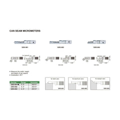 INSIZE Measuring Equipment Insize Can Seam Micrometer 0-0.6" Range Series 3293-061