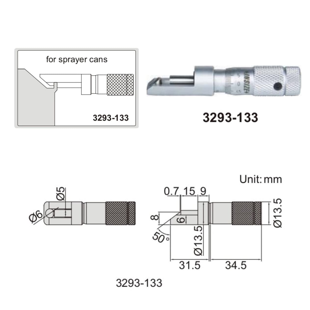 INSIZE Measuring Equipment Insize Can Seam Micrometer 0-13mm Range Series 3293-133