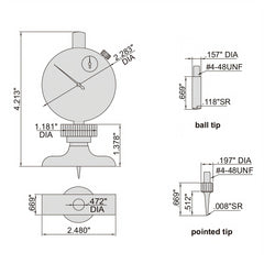 INSIZE Measuring Equipment Insize Dial Depth Gauge 0-1.2" Range Series 2341-E1