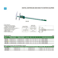 INSIZE MEASURING EQUIPMENT Insize Digital Centerline Caliper 10-500mm Range Series 1525-500