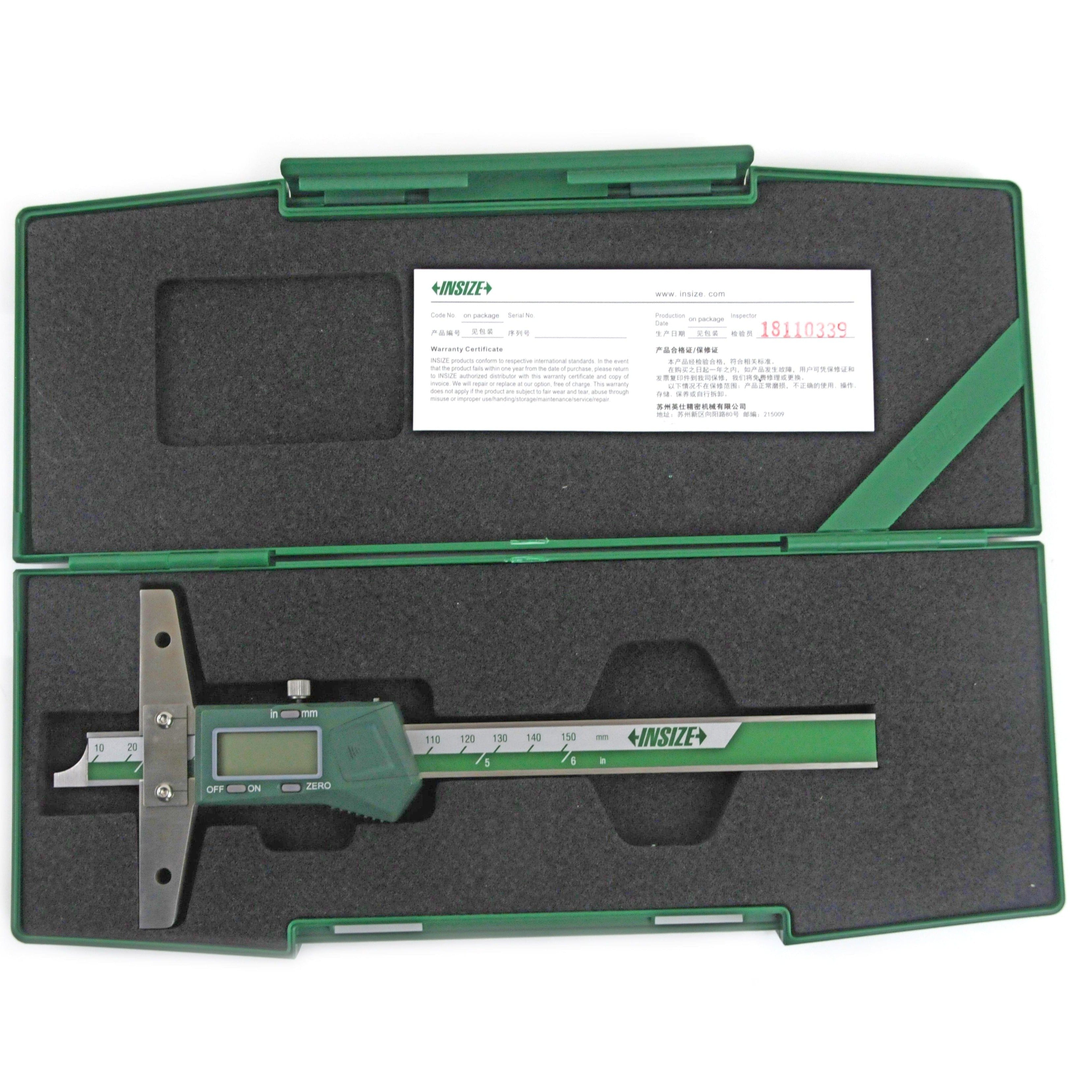 INSIZE Measuring Equipment Insize Digital Depth Gauge 0-150mm / 0-6" Range Series 1147-150