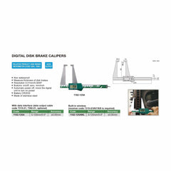 INSIZE Measuring Equipment Insize Digital Disc Brake Caliper 0-125mm/0-5" Range Series 1162-125A