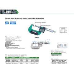 INSIZE MEASURING EQUIPMENT Insize Digital Non-Rotating Spindle Disk Micrometer 25–50 mm / 1–2" Series 3594-50A