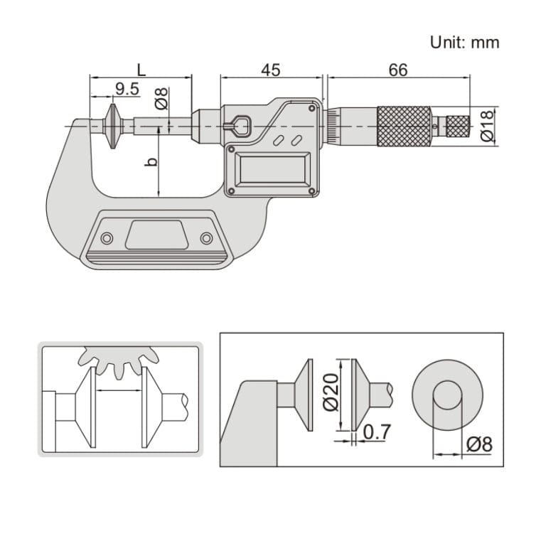 INSIZE Measuring Equipment Insize Digital Spindle Disc Micrometer 0-25mm Range Series 3594-25A