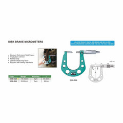 INSIZE Measuring Equipment Insize Disc Brake Micrometer 7.6-33mm Range Series 3288-33A