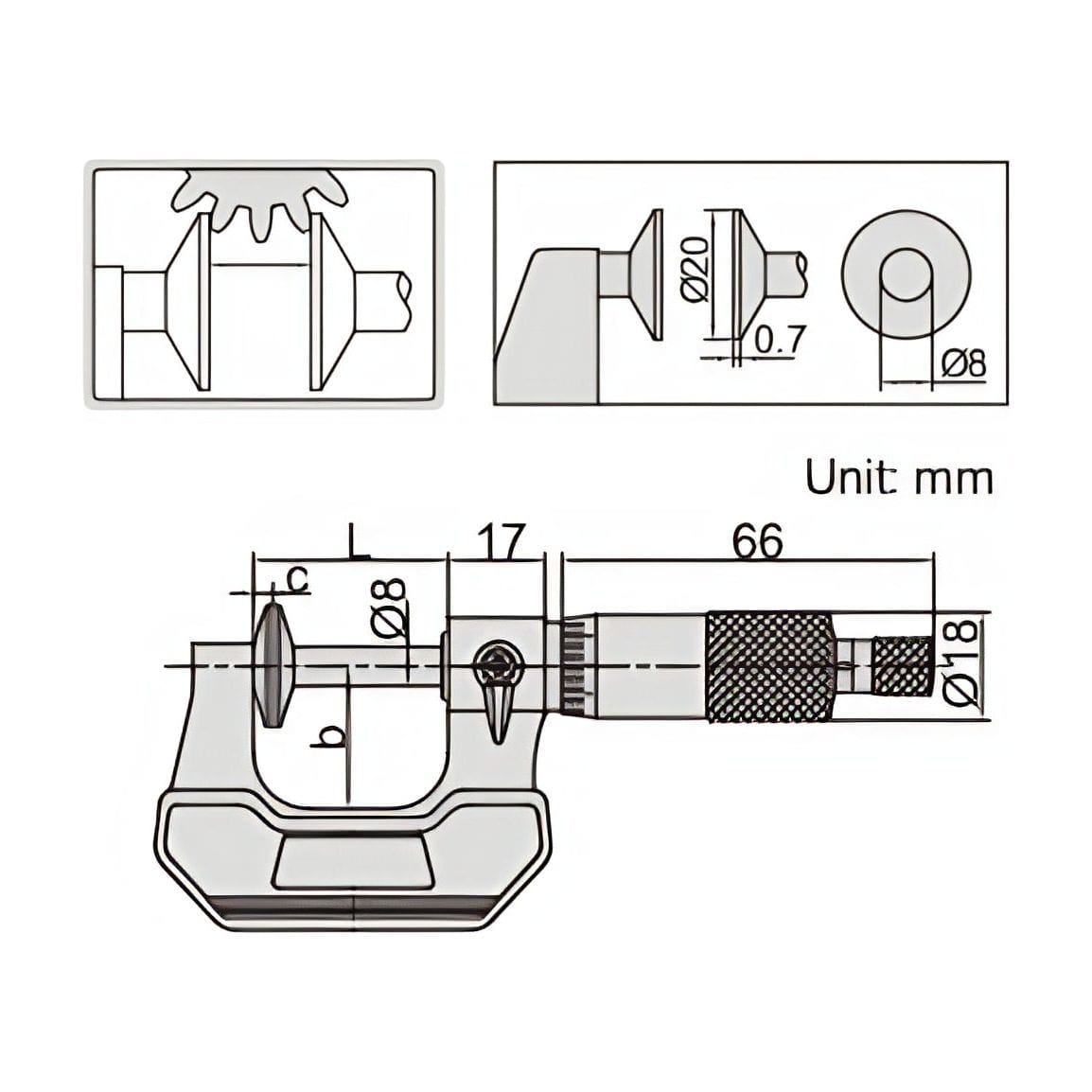 INSIZE Measuring Equipment Insize Disc Micrometer 0-25mm Range Series 3282-25