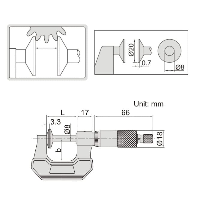 INSIZE Measuring Equipment Insize Disc Micrometer 0-25mm Range Series 3294-25
