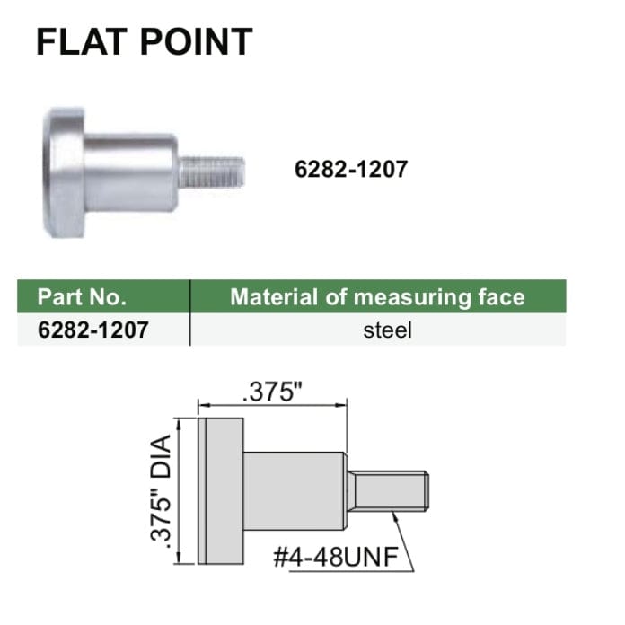 INSIZE Measuring Equipment Insize Flat Point 0.375" Range Series 6282-1207