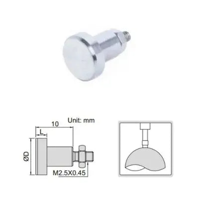 INSIZE MEASURING EQUIPMENT Insize Flat Point Contact Tip Ø30mm Steel Series 6282-1205