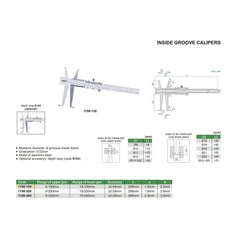 INSIZE MEASURING EQUIPMENT Insize Groove Caliper 11-150mm Range Series 1199-150