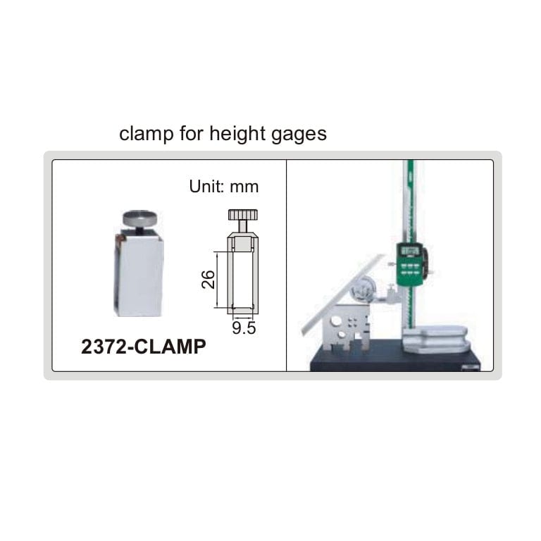 INSIZE Measuring Equipment Insize Height Gauge Clamp Range Series 2372-CLAMP