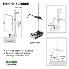 INSIZE Measuring Equipment Insize Height Scriber 12" Range Series 6990-300A