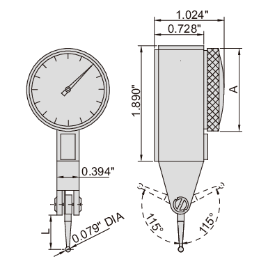 INSIZE Measuring Equipment Insize Imperial Dial Indicator 0.03" Range Series 2381-35