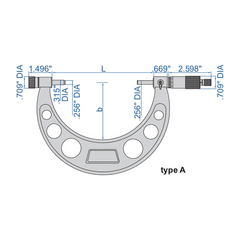 INSIZE Measuring Equipment Insize Imperial Outside Micrometer 24-28" Range Series 3206-28