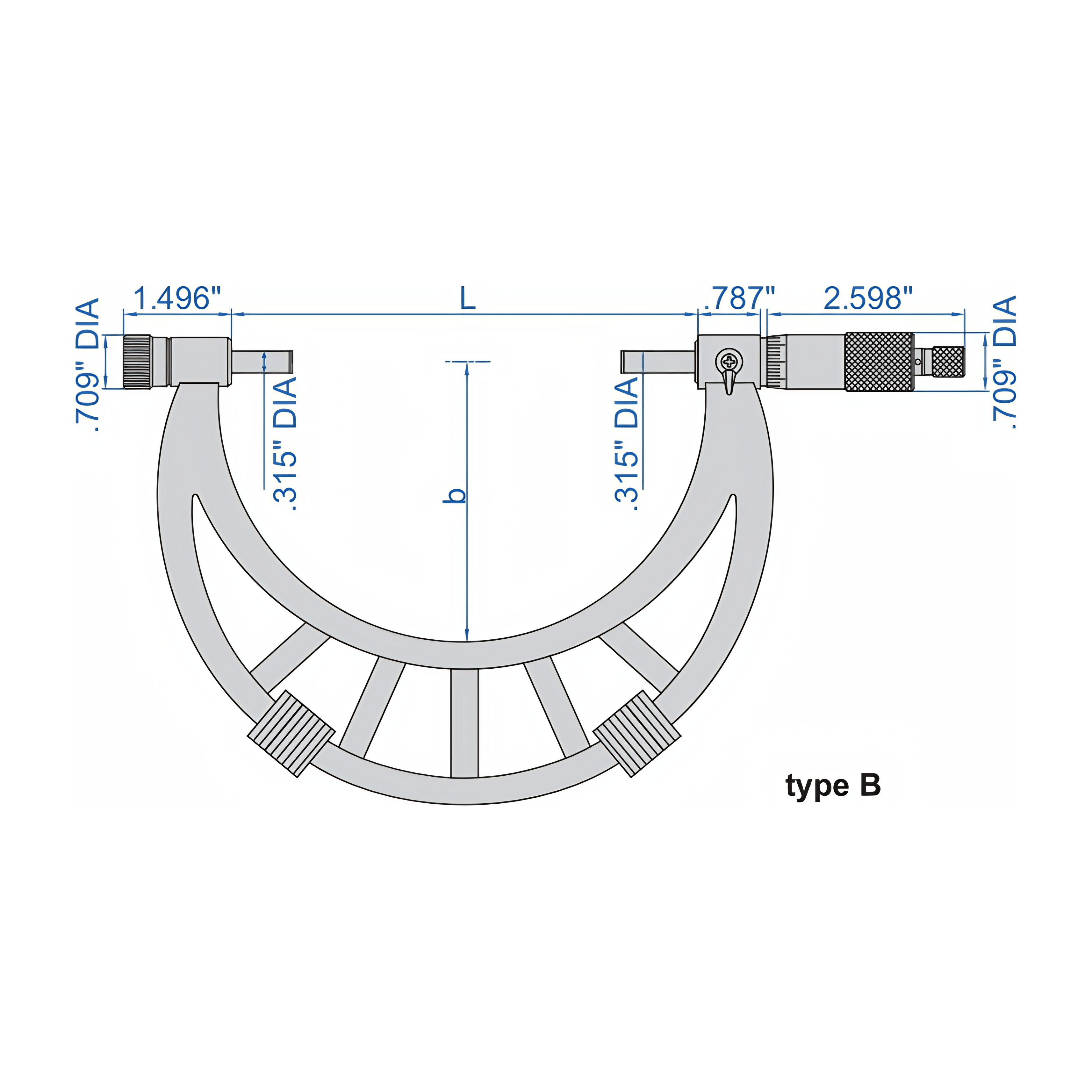 INSIZE Measuring Equipment Insize Imperial Outside Micrometer 32-36" Range Series 3206-36
