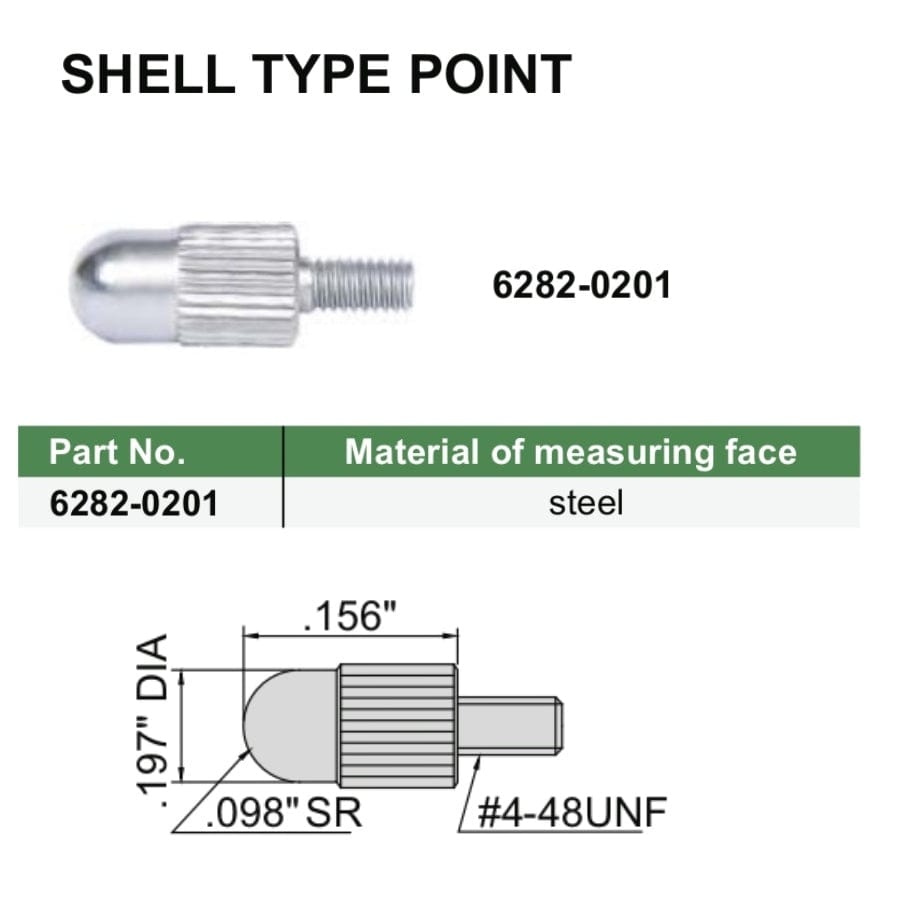 INSIZE Measuring Equipment Insize Imperial Shell Type Point 0.156" Range Series 6282-0201