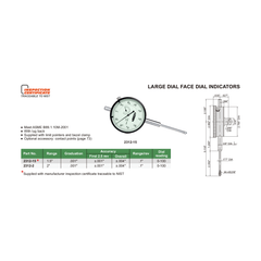 INSIZE Measuring Equipment Insize Large Face Dial Indicator Range Series 2312-2