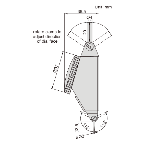INSIZE MEASURING EQUIPMENT Insize Large Range Dial Test Indicator Range Series 2386-16A
