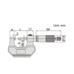 INSIZE Measuring Equipment Insize Left Hand/Right Hand Outside Micrometer 0-25mm Range Series 3236-25B