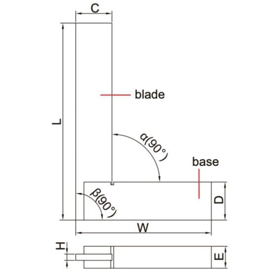 INSIZE Measuring Equipment Insize Machinist Square 100x70mm Range Series 4707-100