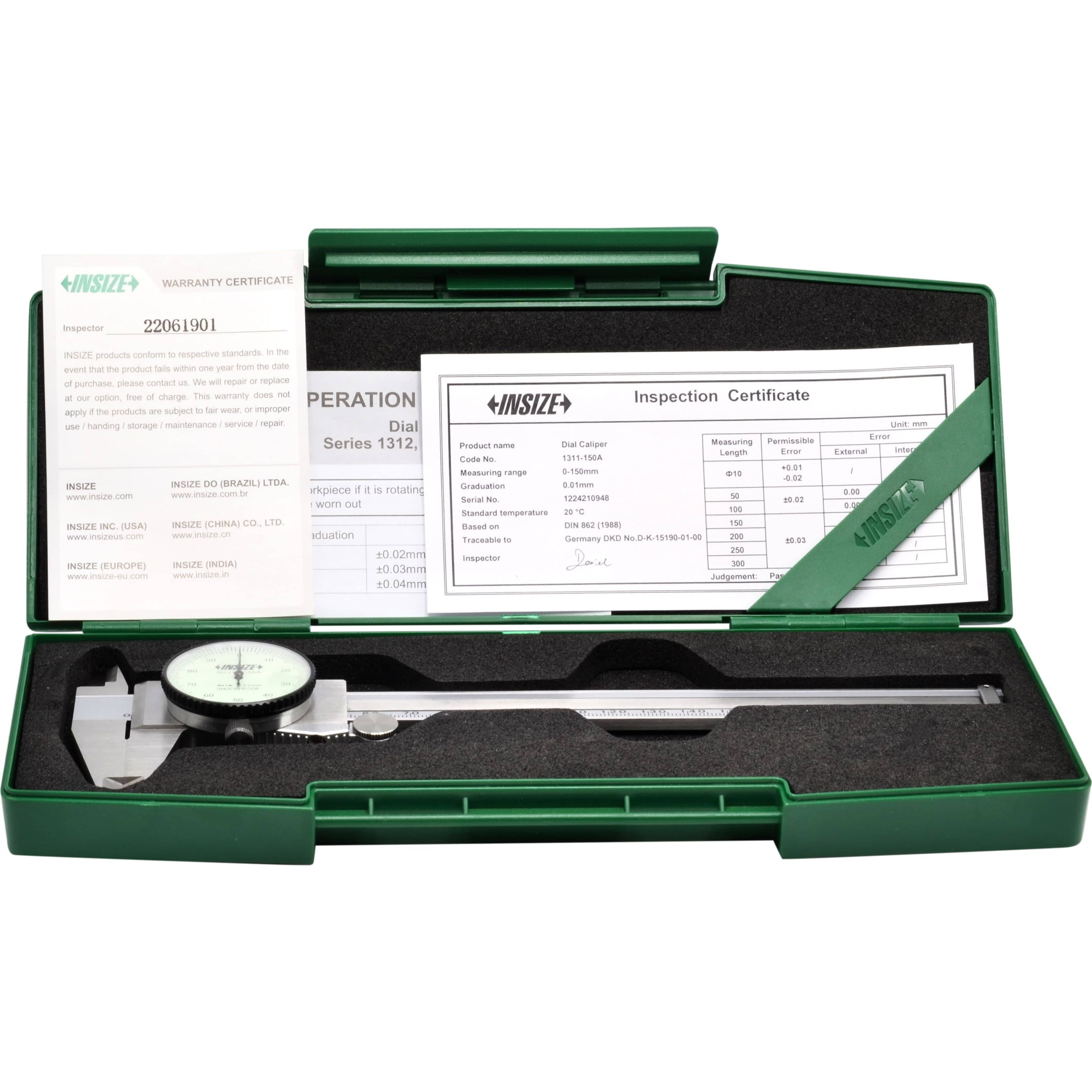 INSIZE Measuring Equipment INSIZE Metric Dial Caliper  0-200mm Range Series 1311-200A